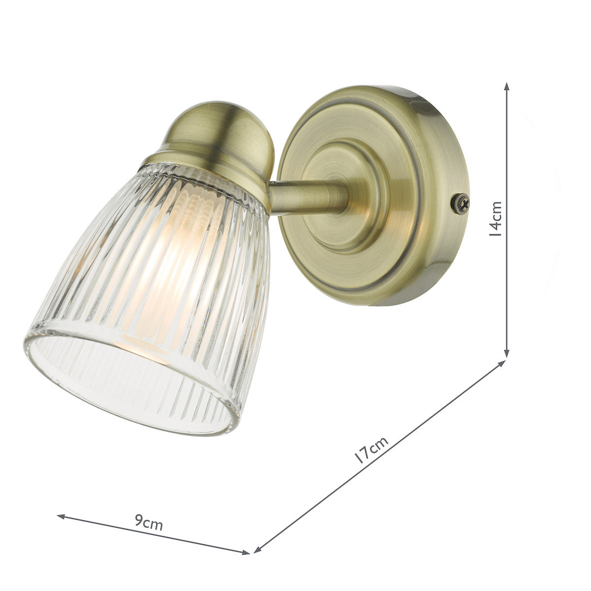 CEDRIC SWB ANT BRASS GLASS IP44
