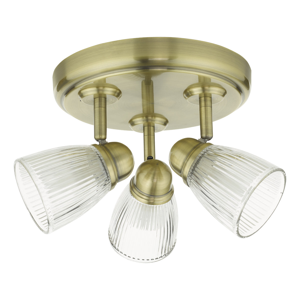 CEDRIC 3LT ROUND PLATE SPOT ANT BRASS IP44