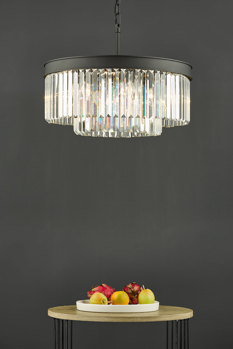 CELEUS 6LT PENDANT BLACK AND CLEAR