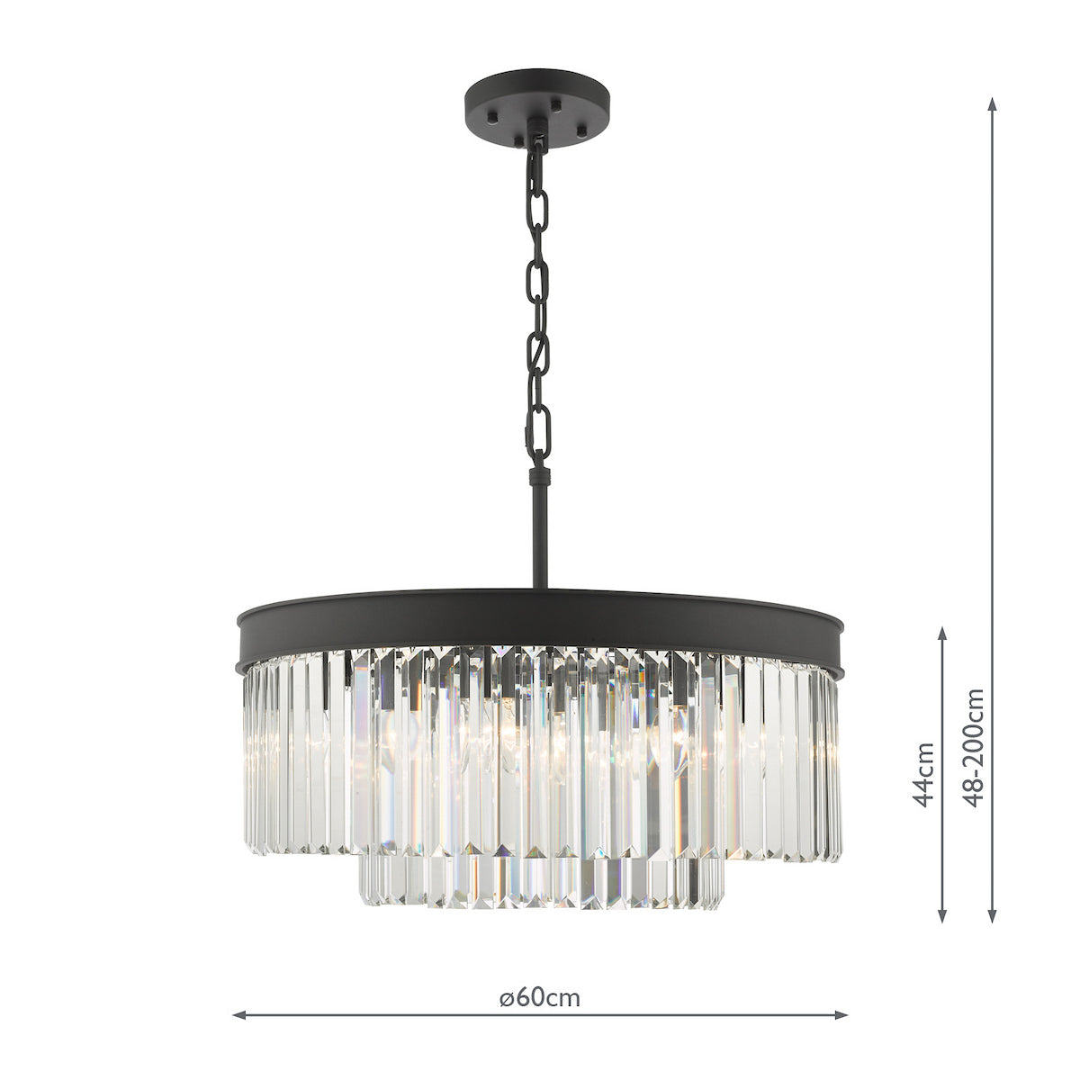 CELEUS 6LT PENDANT BLACK AND CLEAR