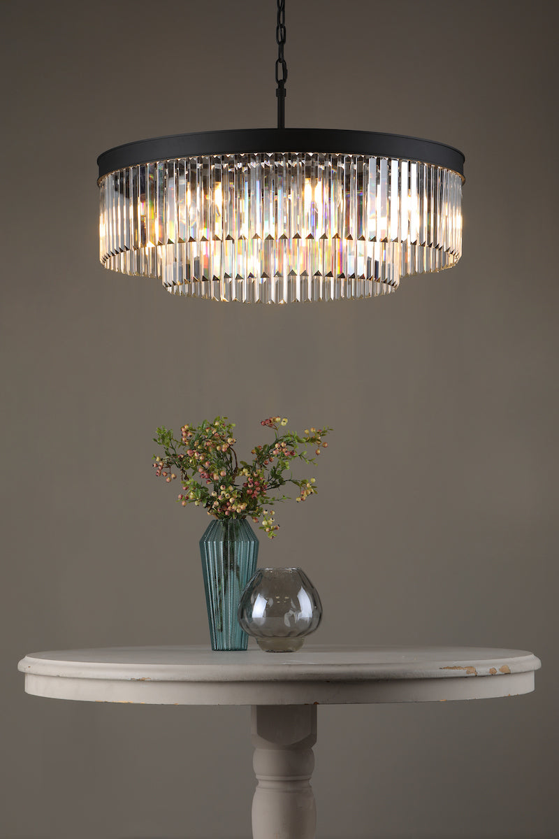 CELEUS 8LT PENDANT BLACK AND CLEAR
