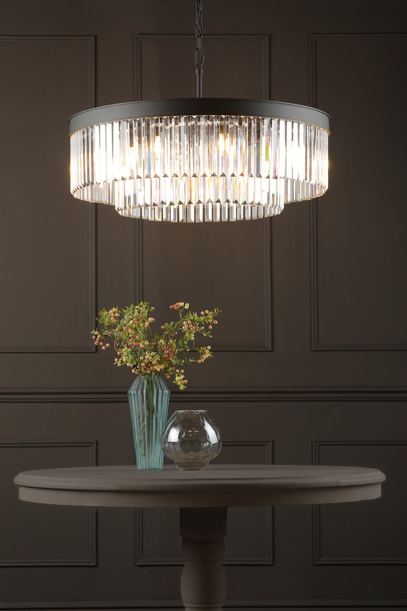 CELEUS 8LT PENDANT BLACK AND CLEAR