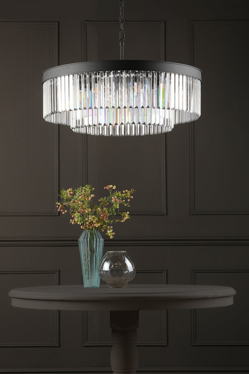 CELEUS 8LT PENDANT BLACK AND CLEAR