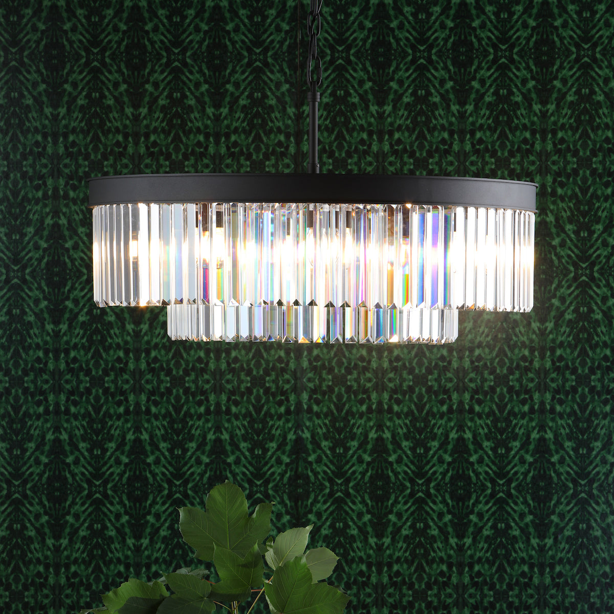 CELEUS 8LT PENDANT BLACK AND CLEAR