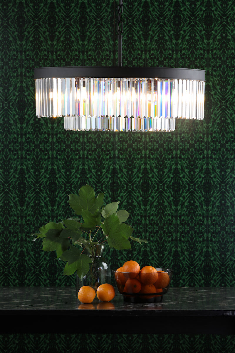 CELEUS 8LT PENDANT BLACK AND CLEAR
