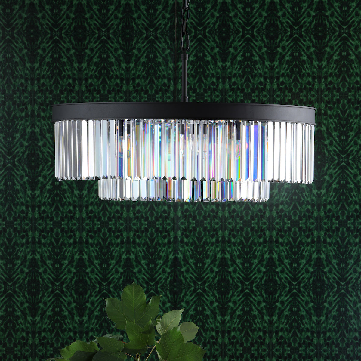 CELEUS 8LT PENDANT BLACK AND CLEAR