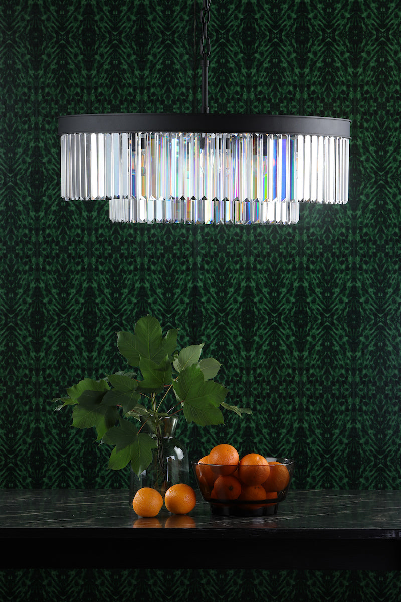 CELEUS 8LT PENDANT BLACK AND CLEAR