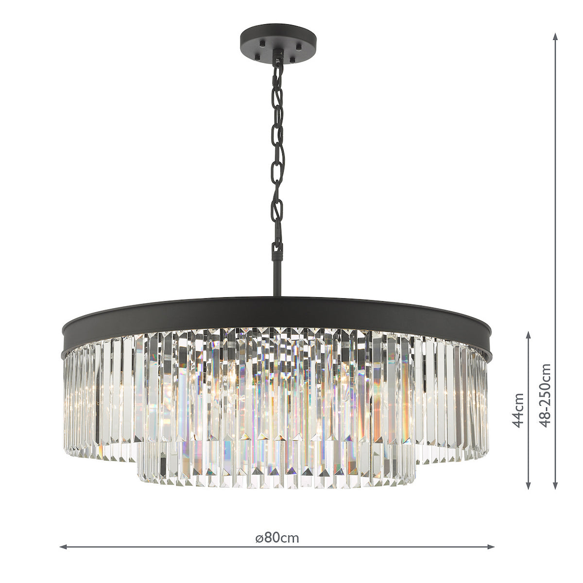 CELEUS 8LT PENDANT BLACK AND CLEAR