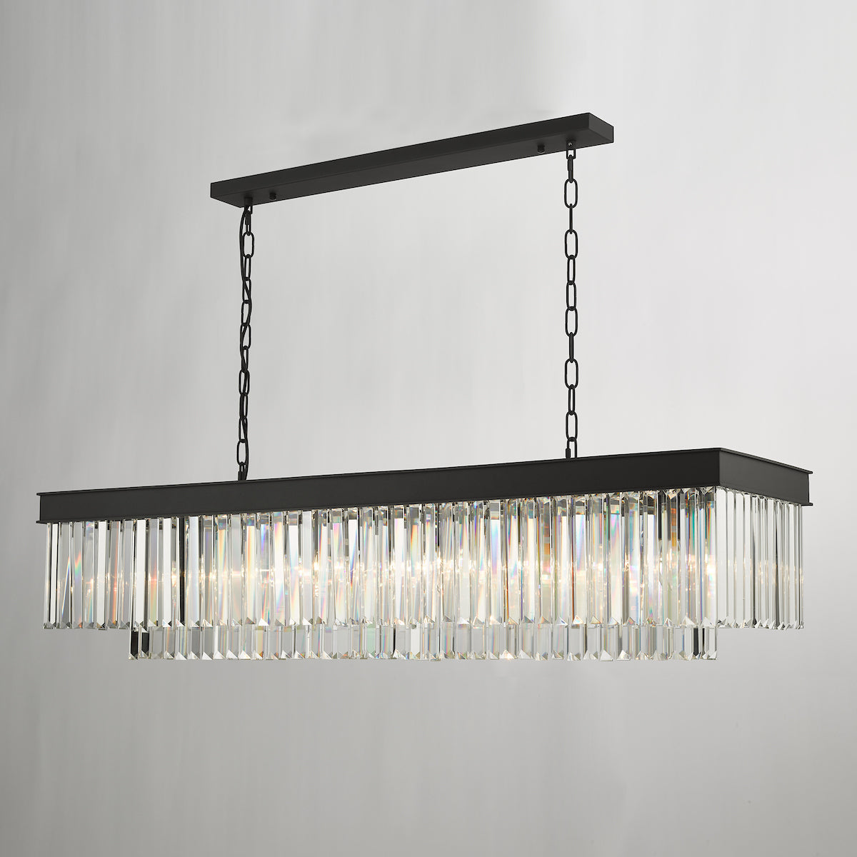 CELEUS 6LT BAR PENDANT BLACK AND CLEAR