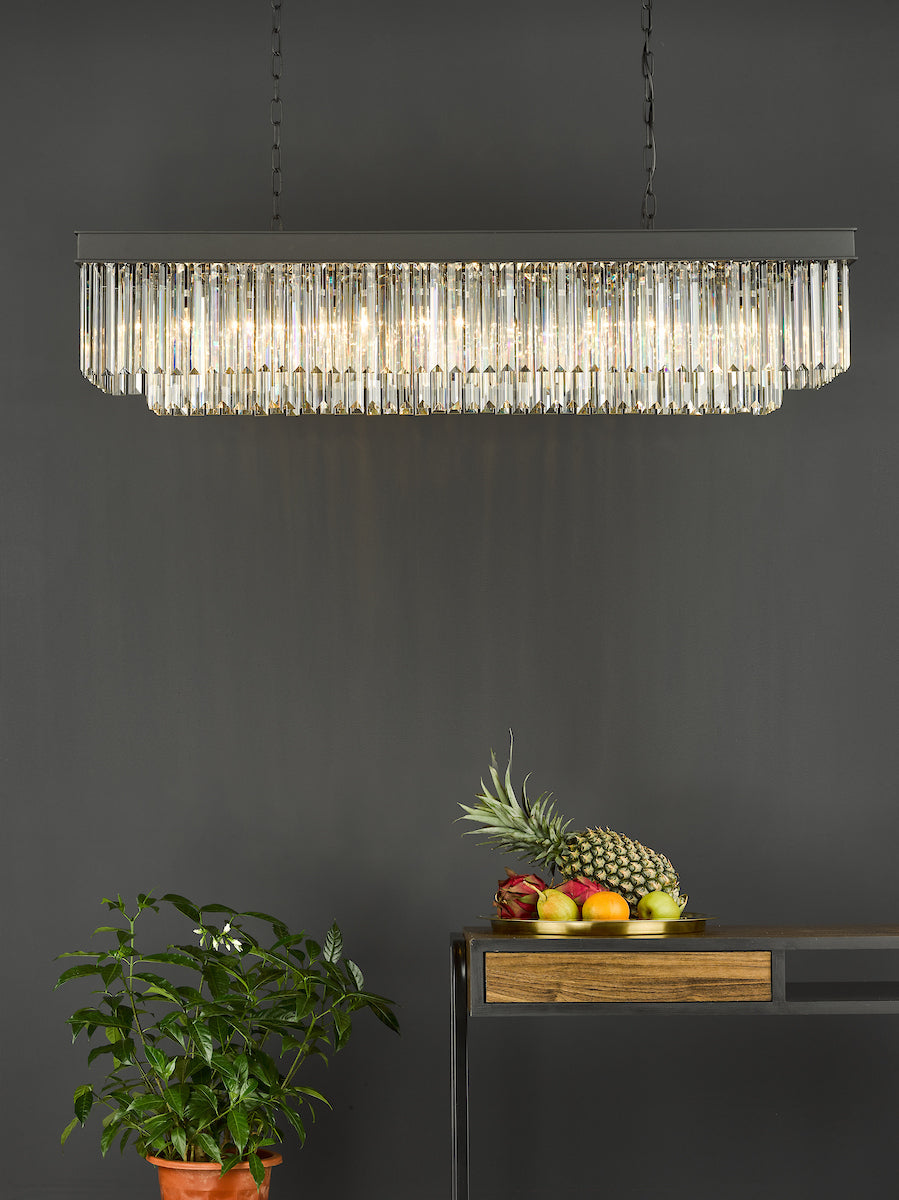 CELEUS 6LT BAR PENDANT BLACK AND CLEAR