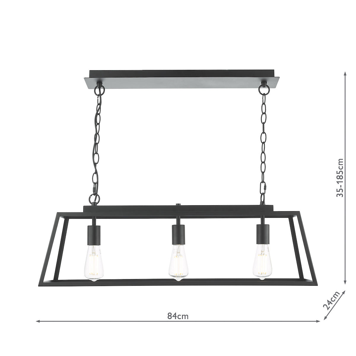 CLAUDIA 3LT PENDANT BLACK