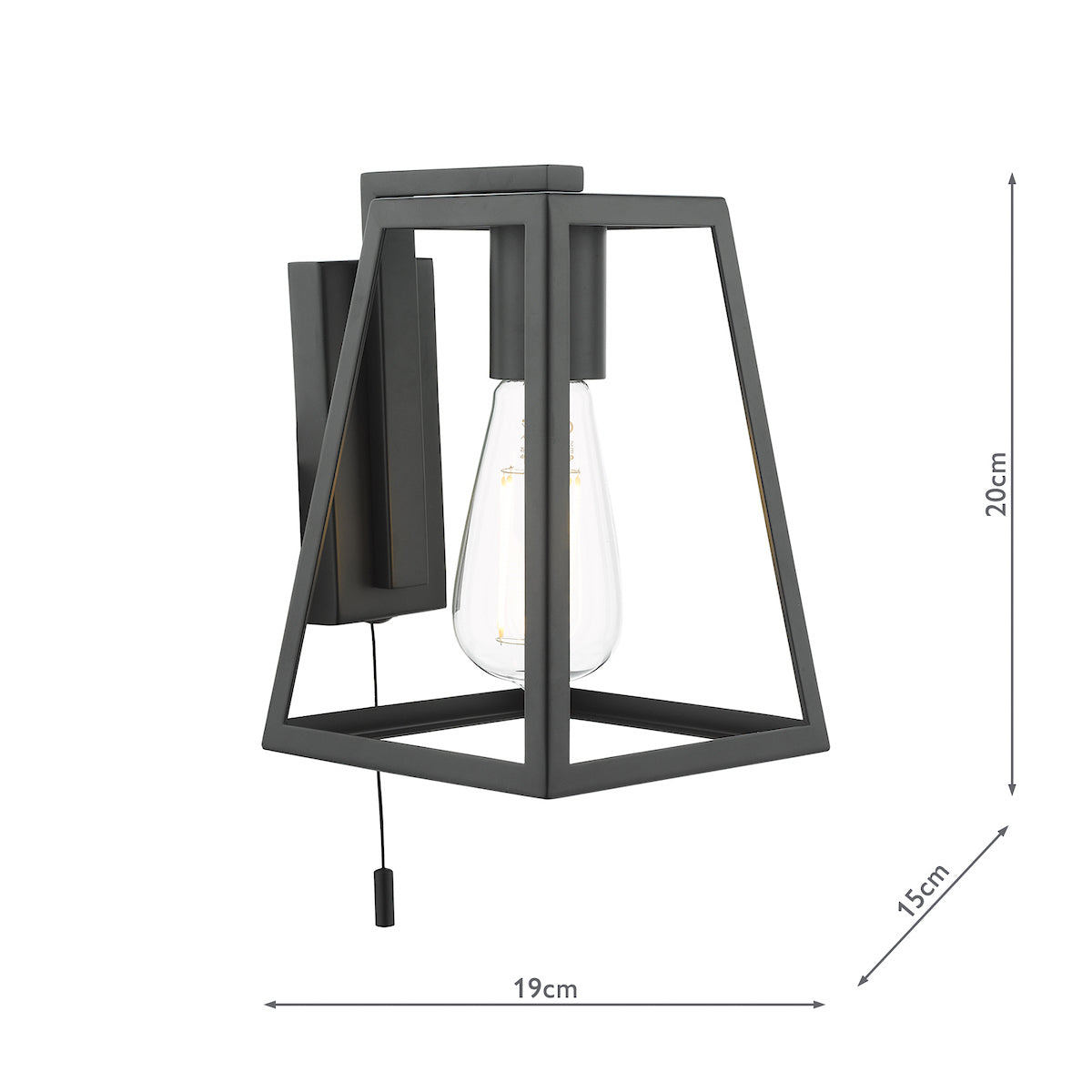 CLAUDIA 1LT WALL LIGHT BLACK