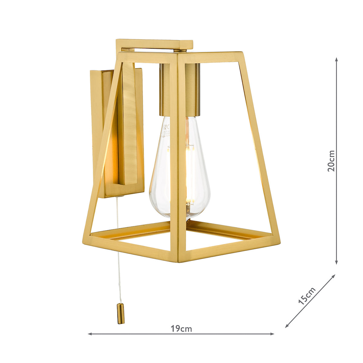 CLAUDIA 1LT WALL LIGHT NATURAL BRASS