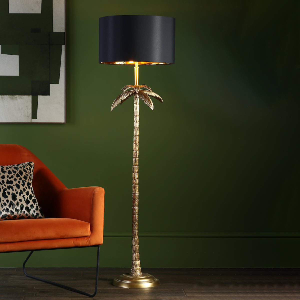 COCO FLOOR LAMP ANTIQUE GOLD CW SHADE