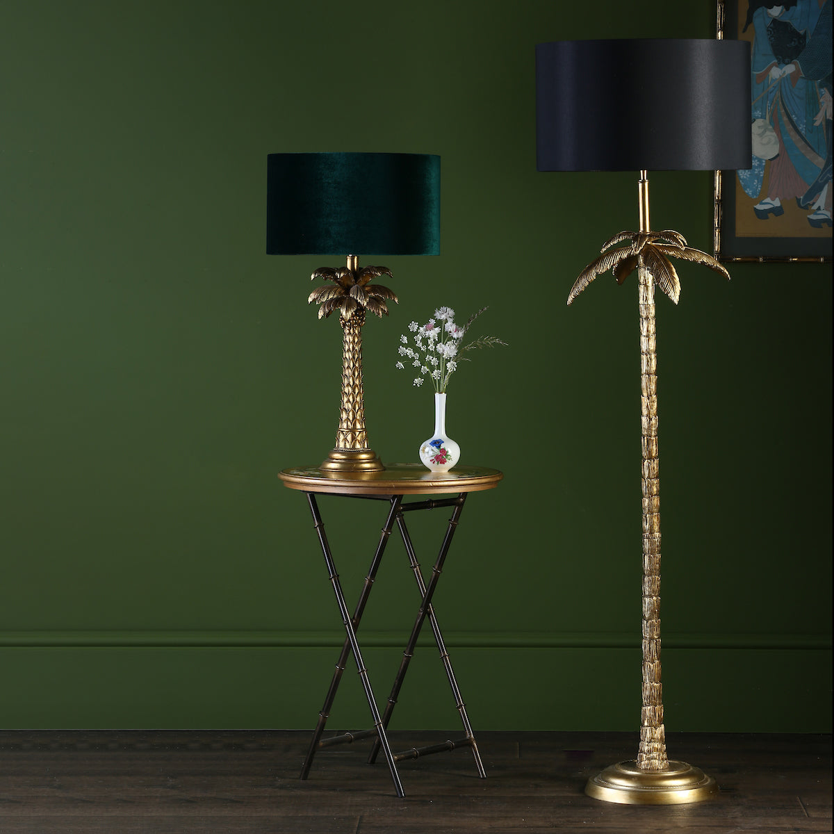 COCO FLOOR LAMP ANTIQUE GOLD CW SHADE