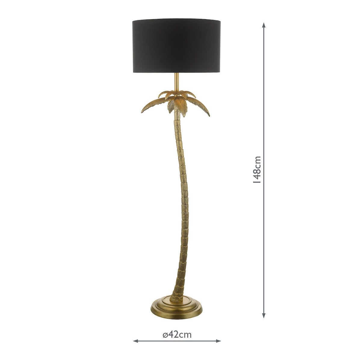 COCO FLOOR LAMP ANTIQUE GOLD CW SHADE