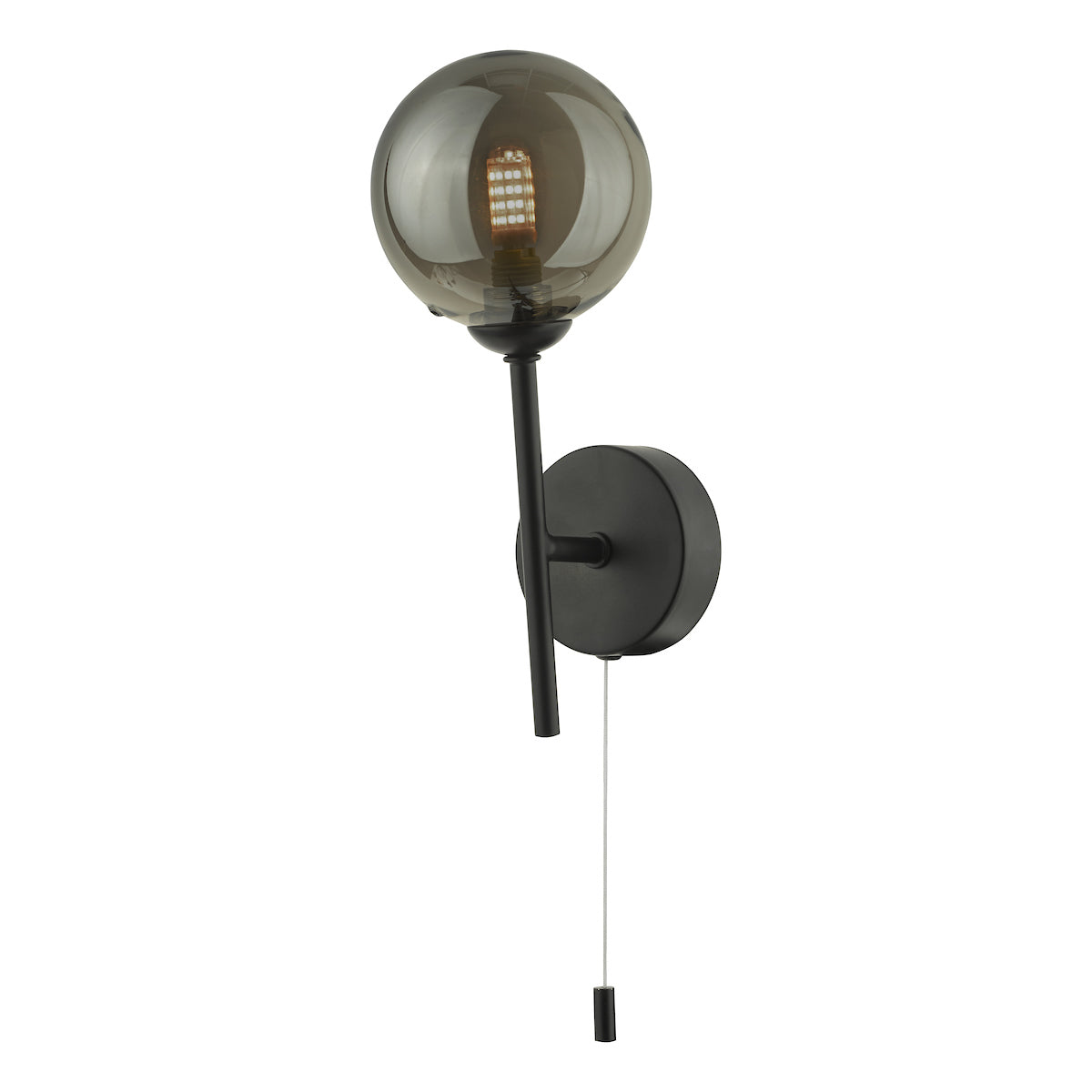 COHEN 1LT WALL LIGHT MATT BLACK CW SMOKED GLS