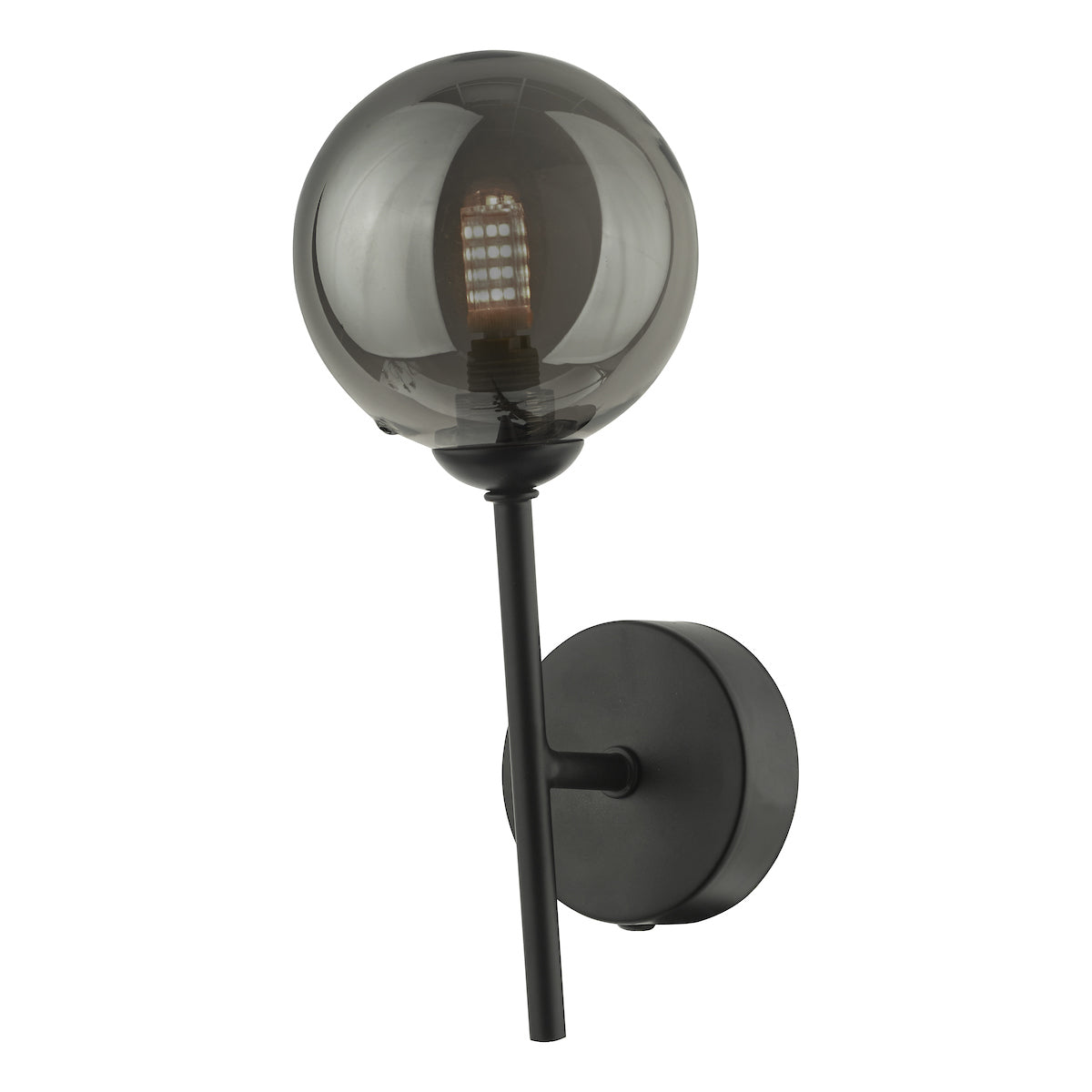 COHEN 1LT WALL LIGHT MATT BLACK CW SMOKED GLS