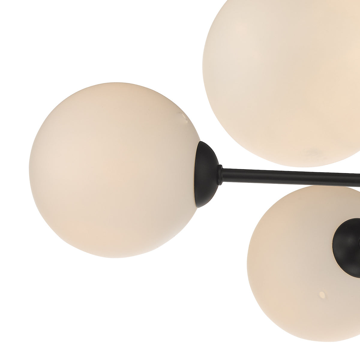 COHEN 7LT SEMI FLUSH MATT BLACK CW OPAL GLS