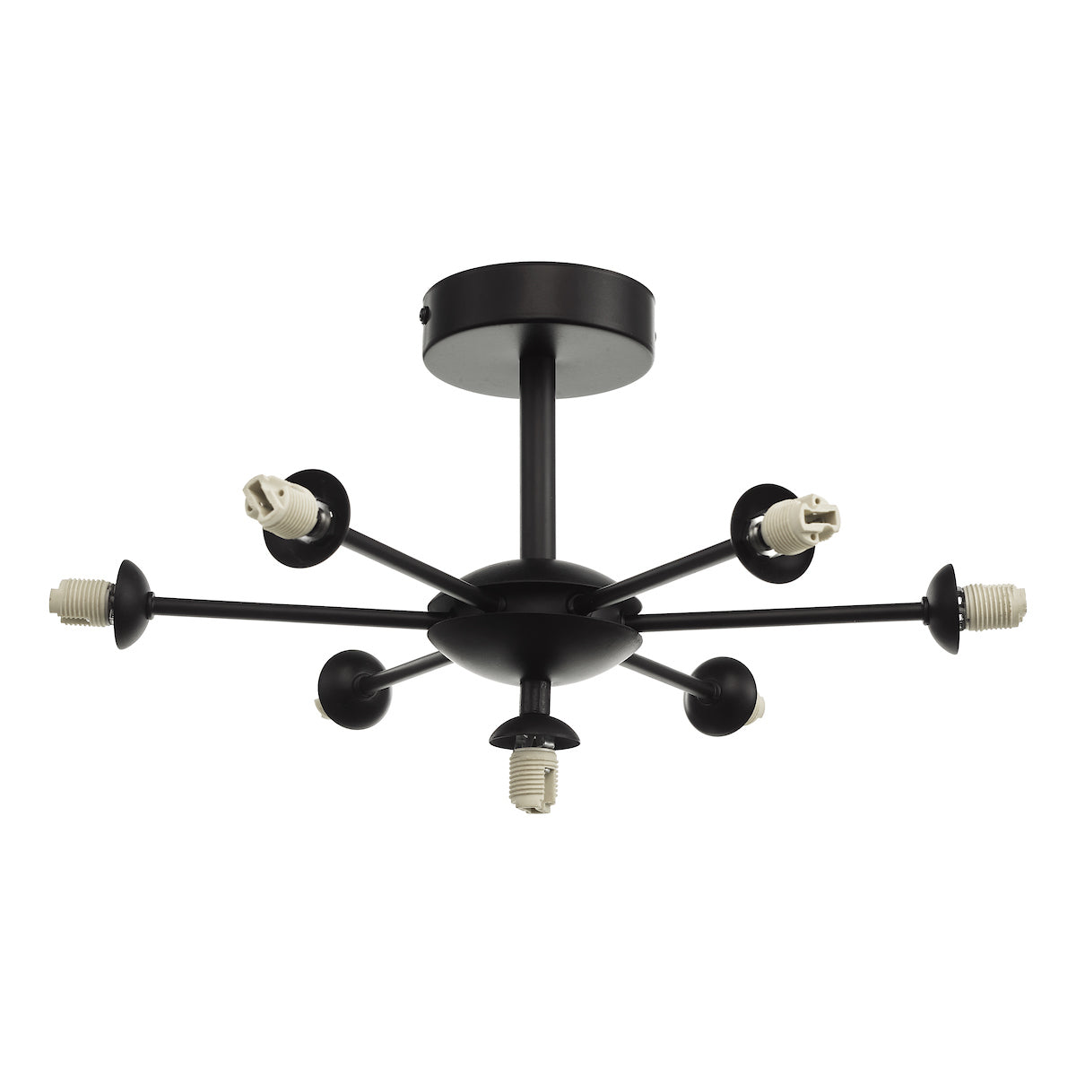 COHEN 7LT SEMI FLUSH MATT BLACK FRAME ONLY