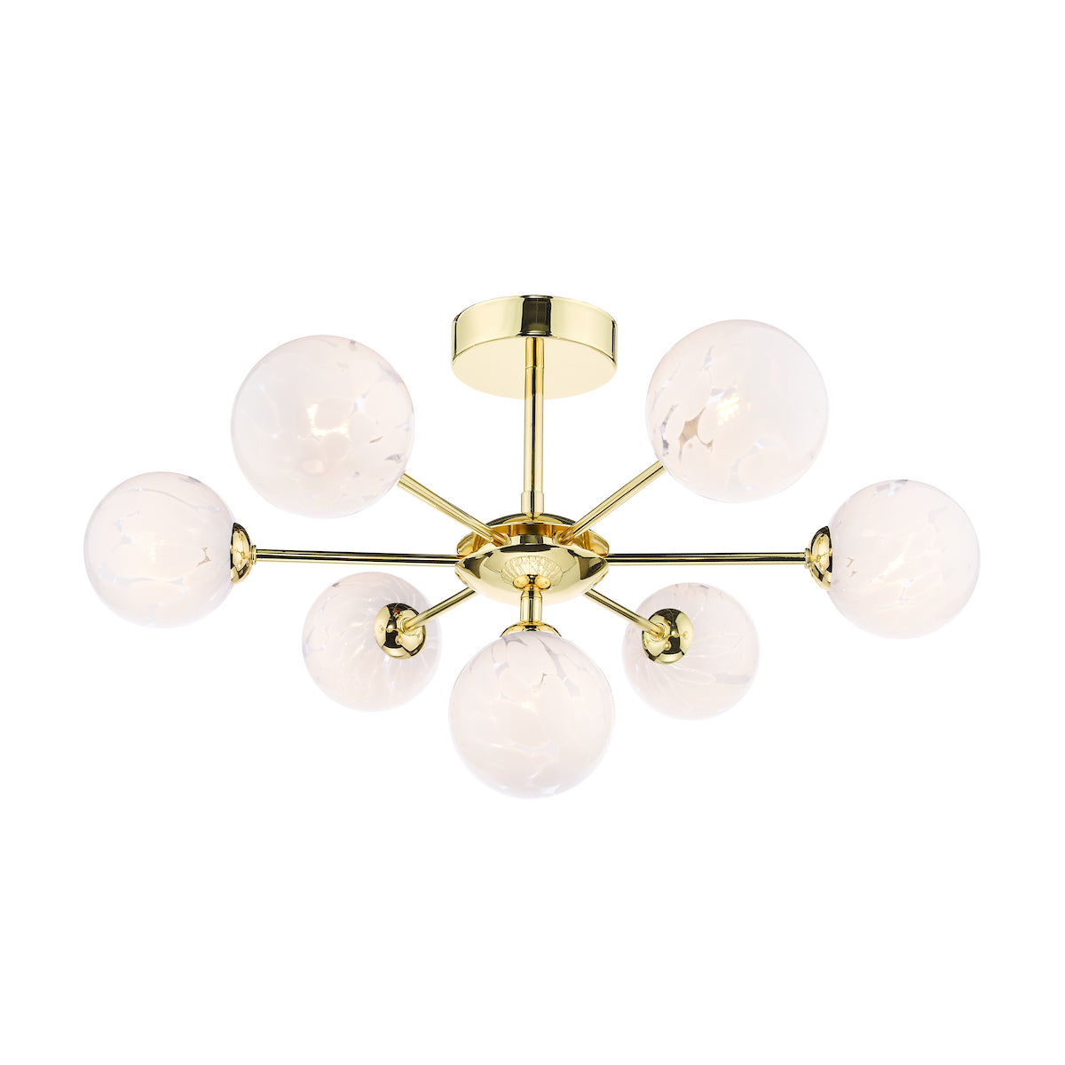 COHEN 7LT SEMI FLUSH GOLD CW CONFETTI GLS