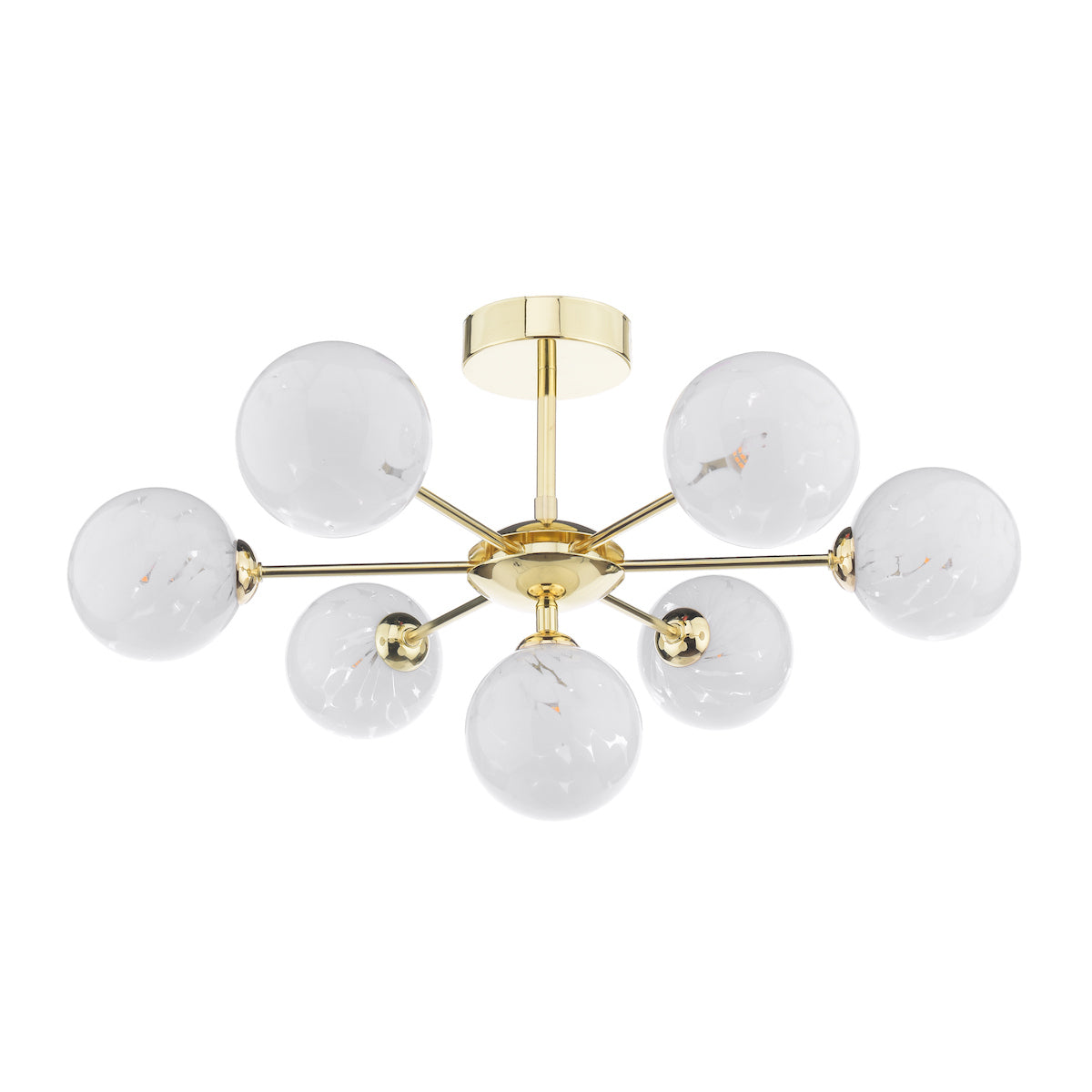 COHEN 7LT SEMI FLUSH GOLD CW CONFETTI GLS