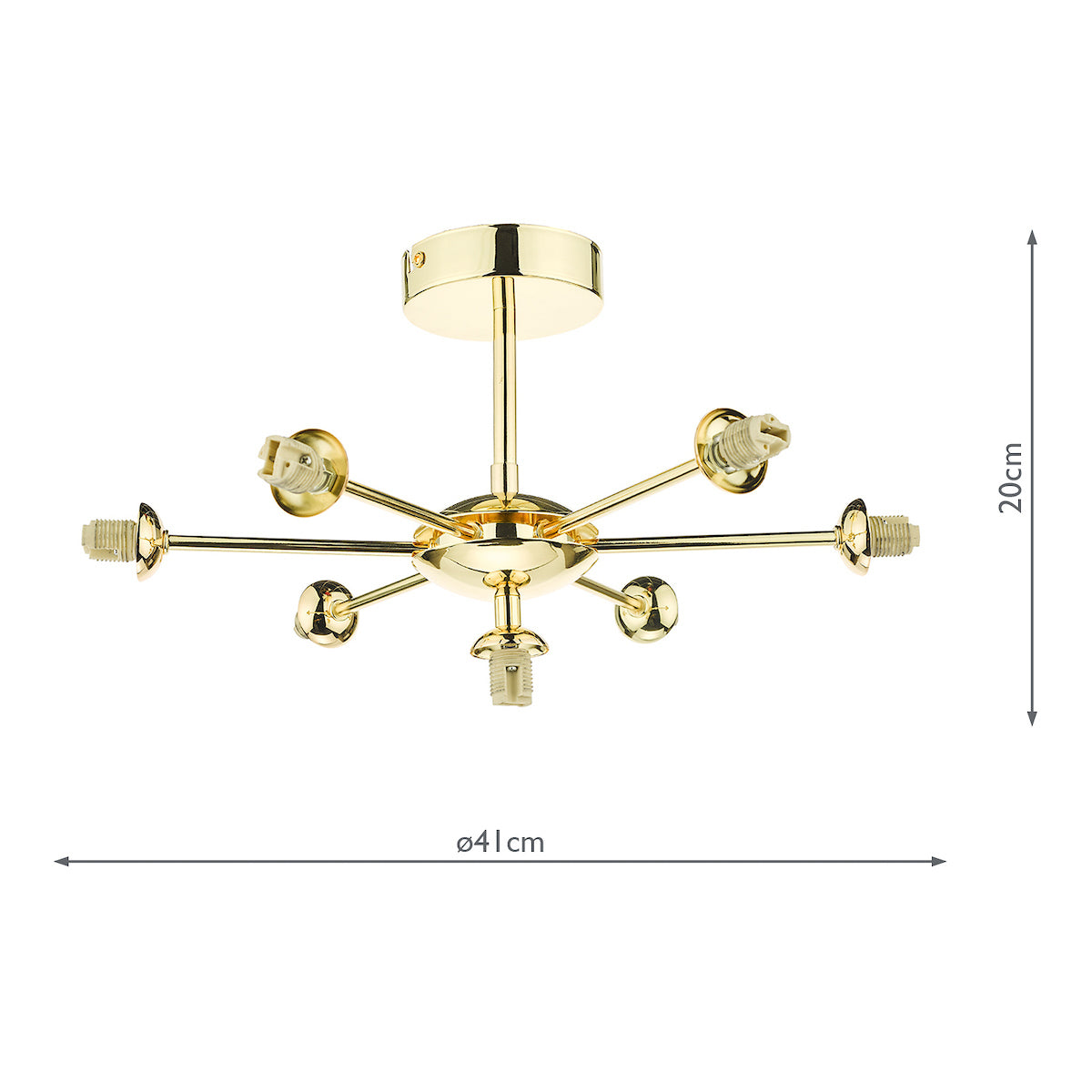 COHEN 7LT SEMI FLUSH GOLD FRAME ONLY