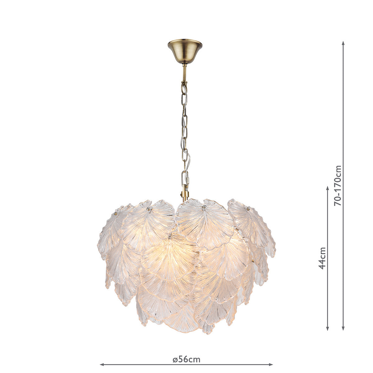 COURTNEY 10LT PENDANT GLASS & ANT BRA
