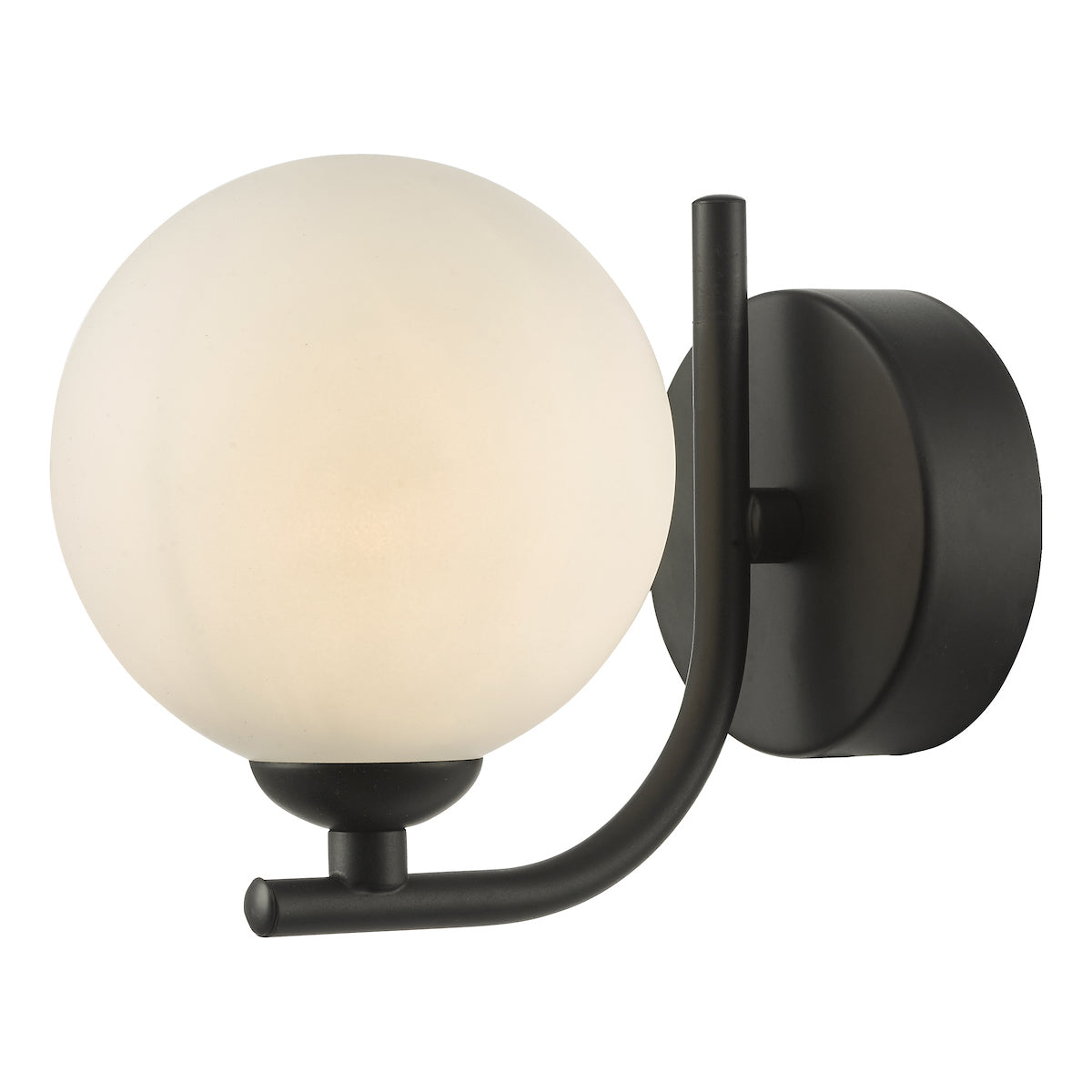CRADLE 1LT WALL LIGHT BLACK CW OPAL GLASS