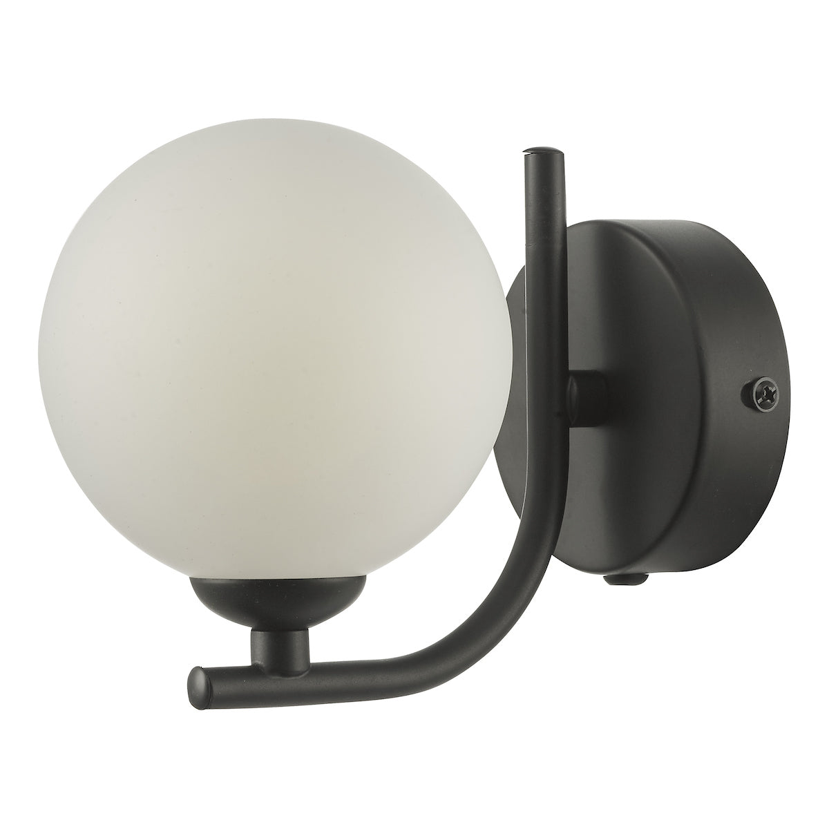 CRADLE 1LT WALL LIGHT BLACK CW OPAL GLASS