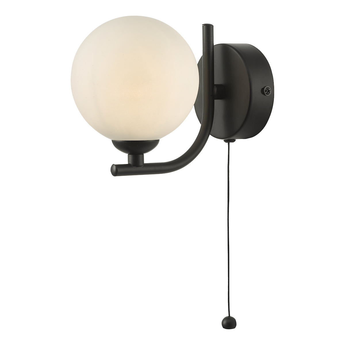 CRADLE 1LT WALL LIGHT BLACK CW OPAL GLASS