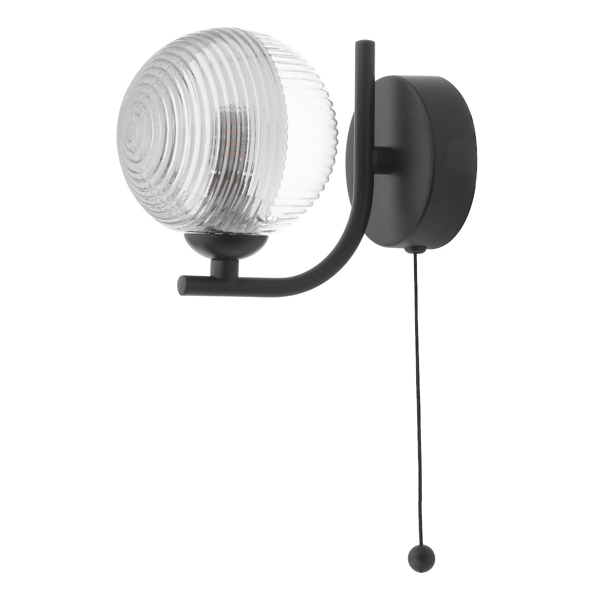 CRADLE 1LT WALL LIGHT BLACK CW SMOKED/CLR GLASS