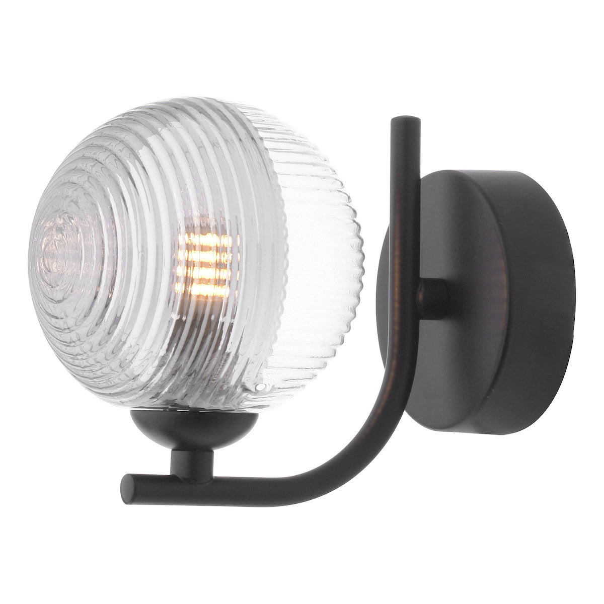 CRADLE 1LT WALL LIGHT BLACK CW SMOKED/CLR GLASS