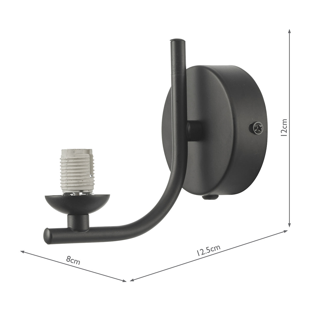 CRADLE 1LT WALL LIGHT BLACK FRAME ONLY