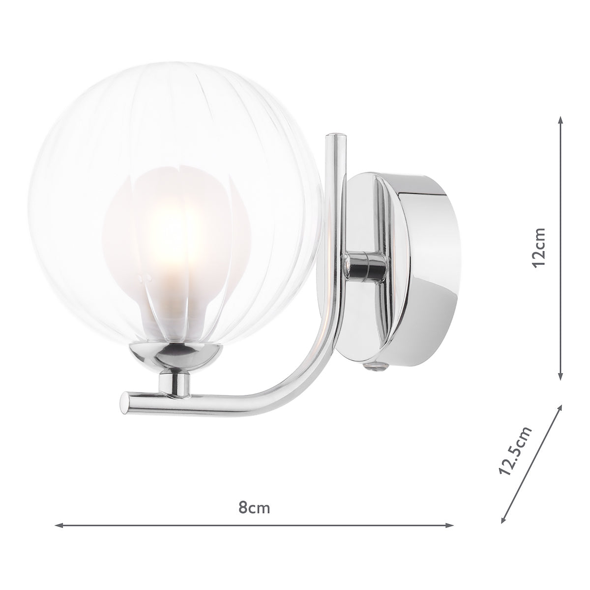 CRADLE 1LT WALL LIGHT POL CHR CW DOUBLE ENVELOPE G