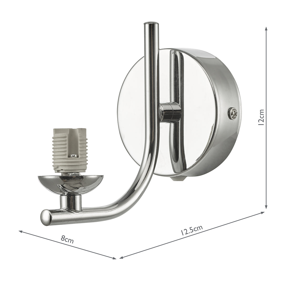 CRADLE 1LT WALL LIGHT POL CHR FRAME ONLY