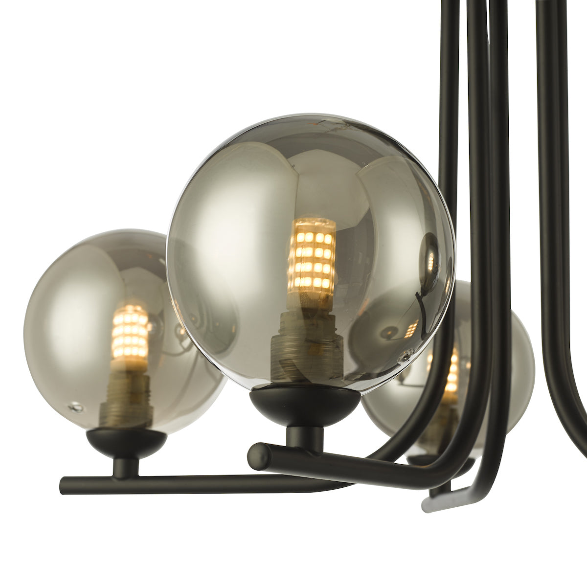 CRADLE 5LT SEMI FLUSH BLACK CW SMOKED GLASS