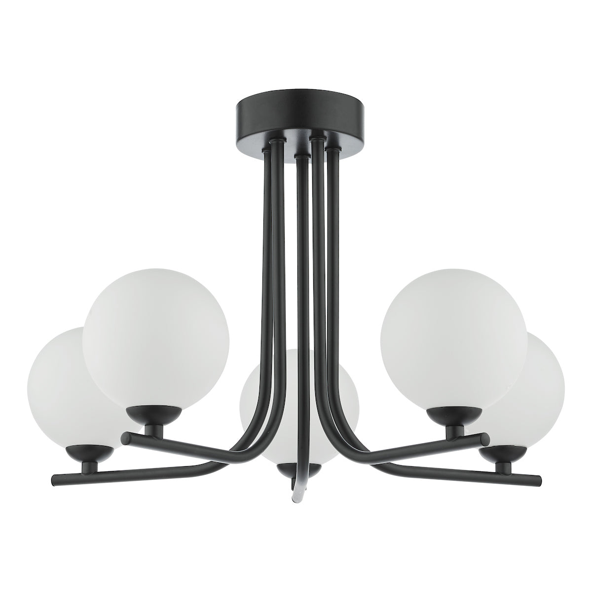 CRADLE 5LT SEMI FLUSH BLACK CW OPAL GLASS
