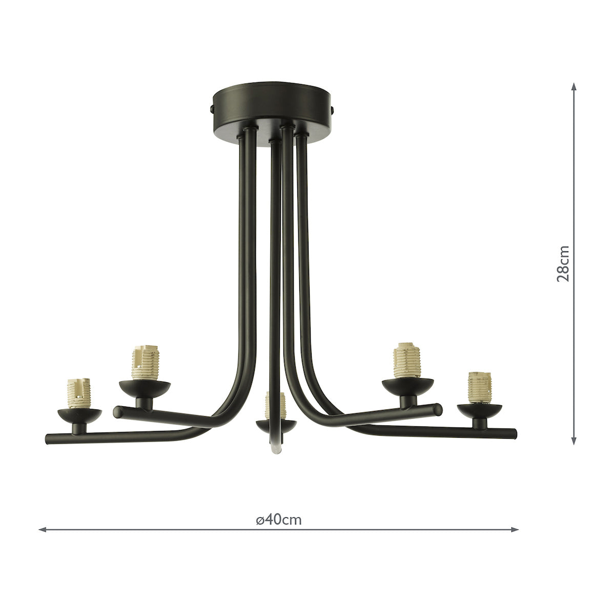 CRADLE 5LT SEMI FLUSH MATT BLACK FRAME ONLY