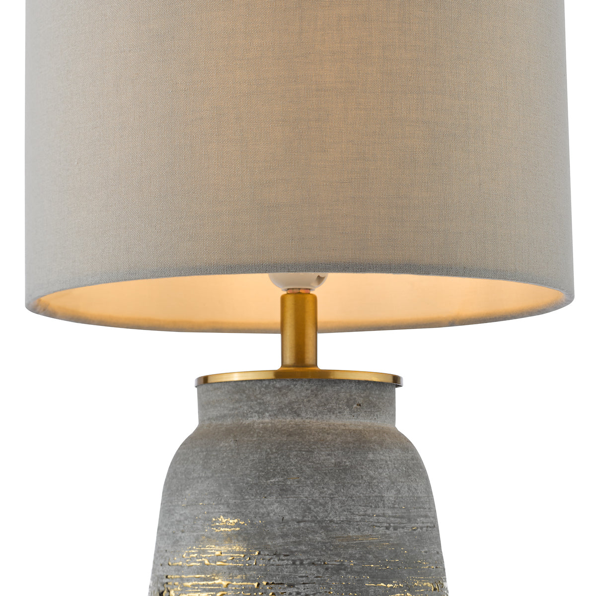 PYRAMID GREY LINEN DRUM SHADE 35CM