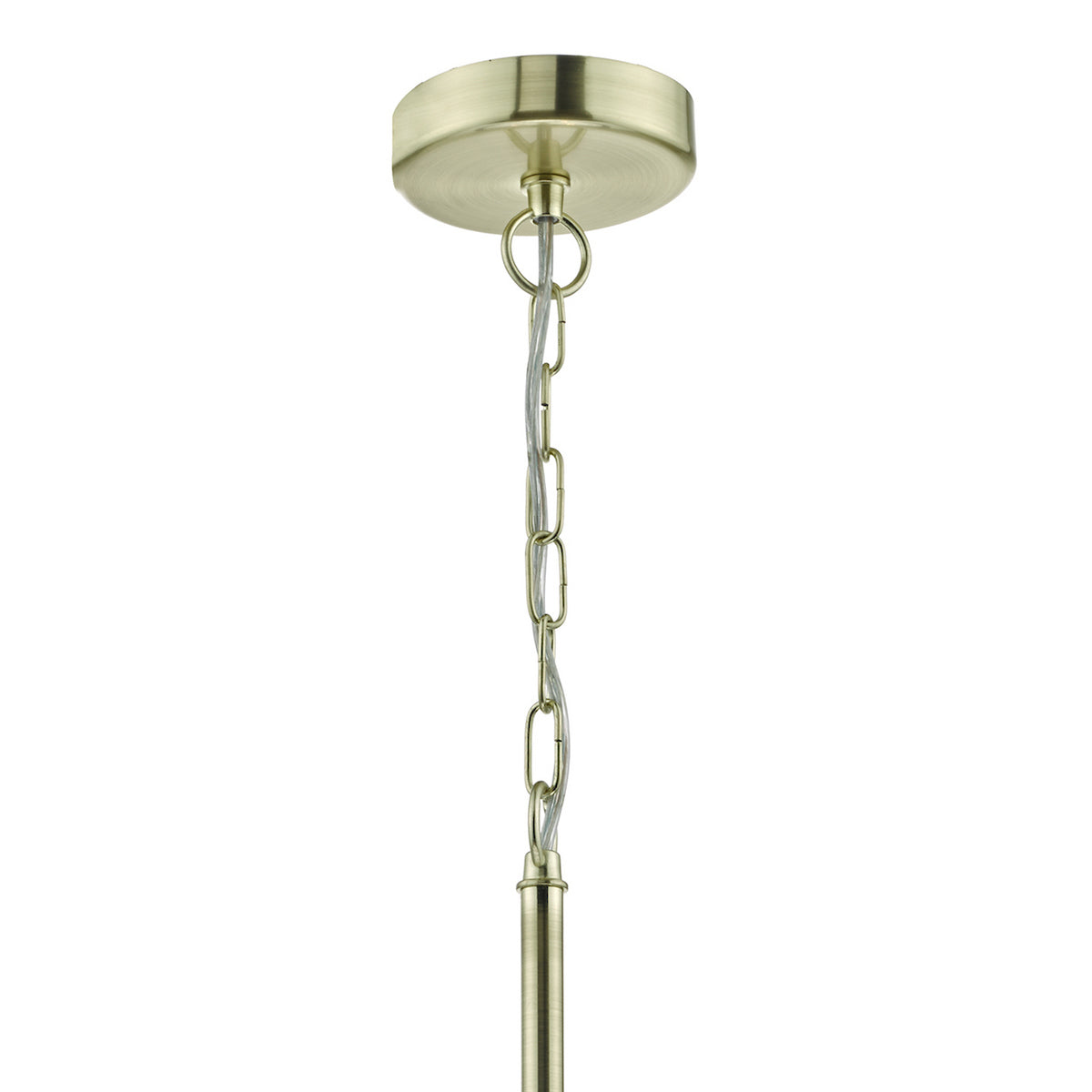 CRISTIN 4LT PENDANT POL NICKEL CW IVORY RIBBON SHD