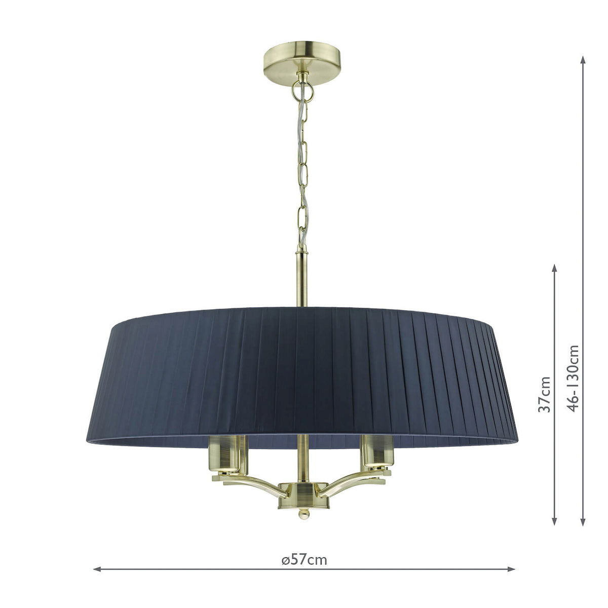 CRISTIN 4LT PENDANT POL NICKEL CW IVORY RIBBON SHD