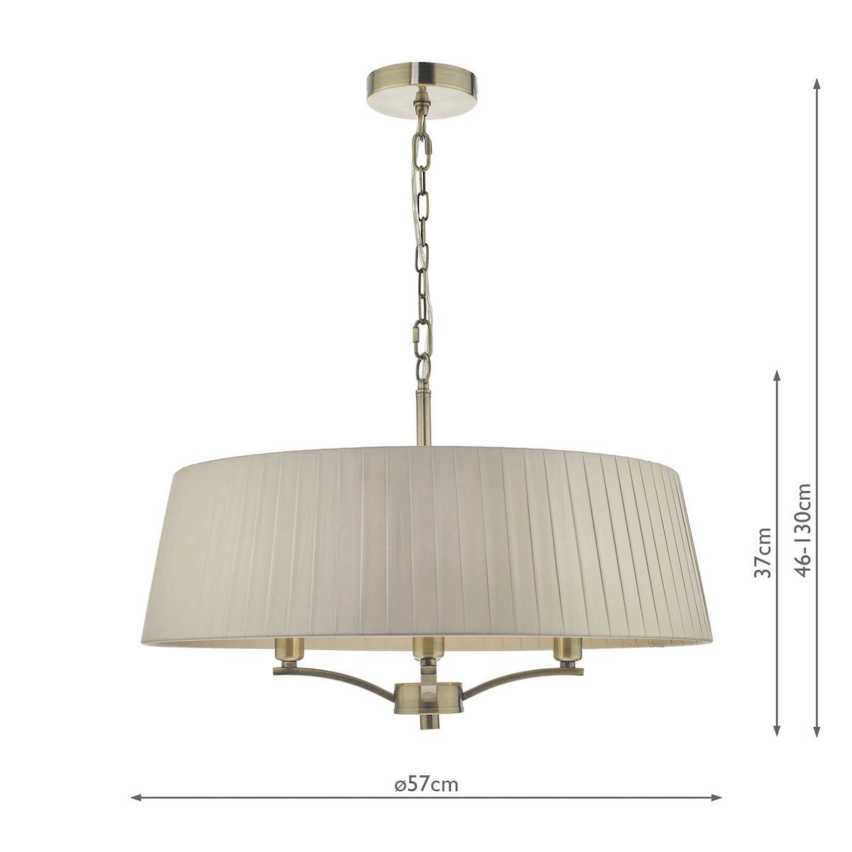 CRISTIN 4LT PENDANT ANT BRA CW TAUPE RIBBON SHD