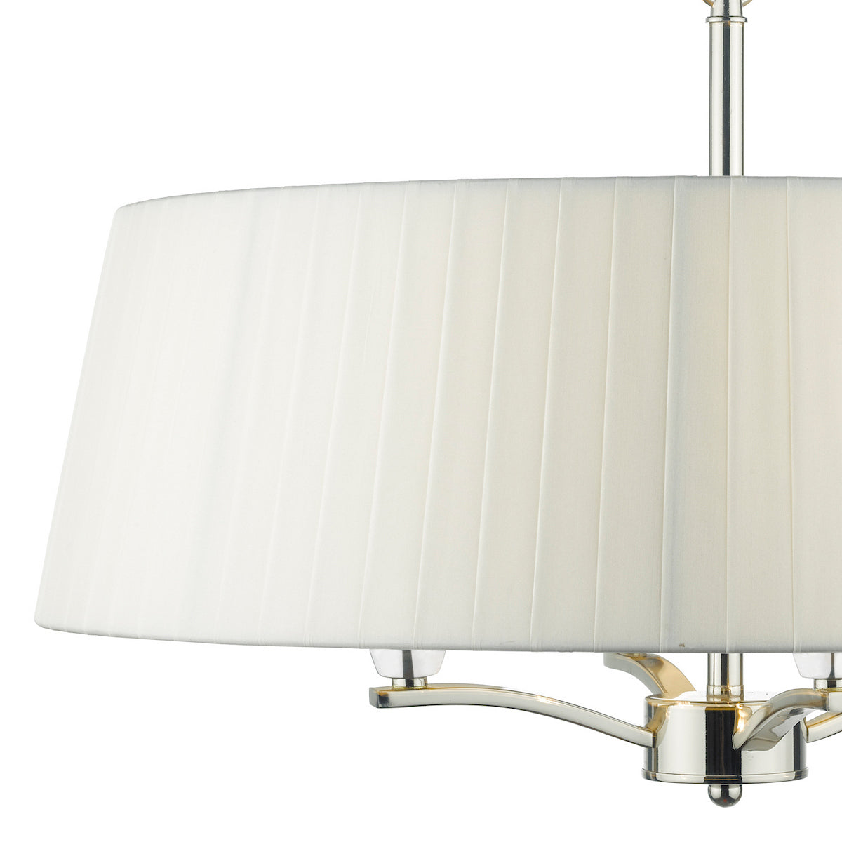 CRISTIN 4LT PENDANT POL NICKEL CW IVORY RIBBON SHD