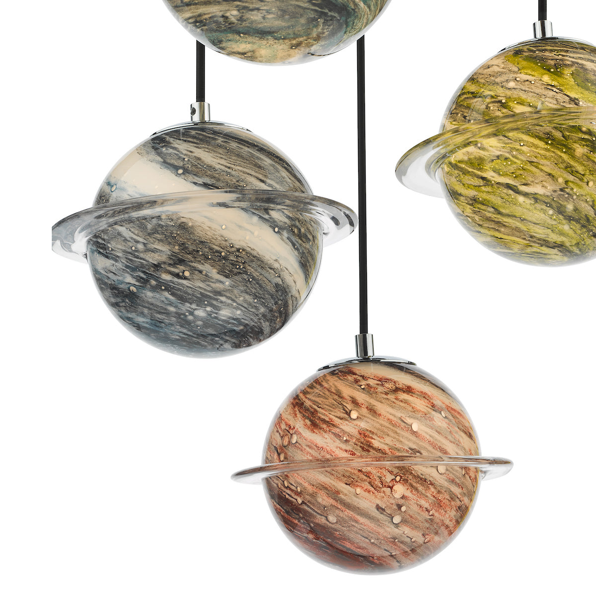 CYGNUS 5LT CLUSTER PLANET GLASS & POL CHR