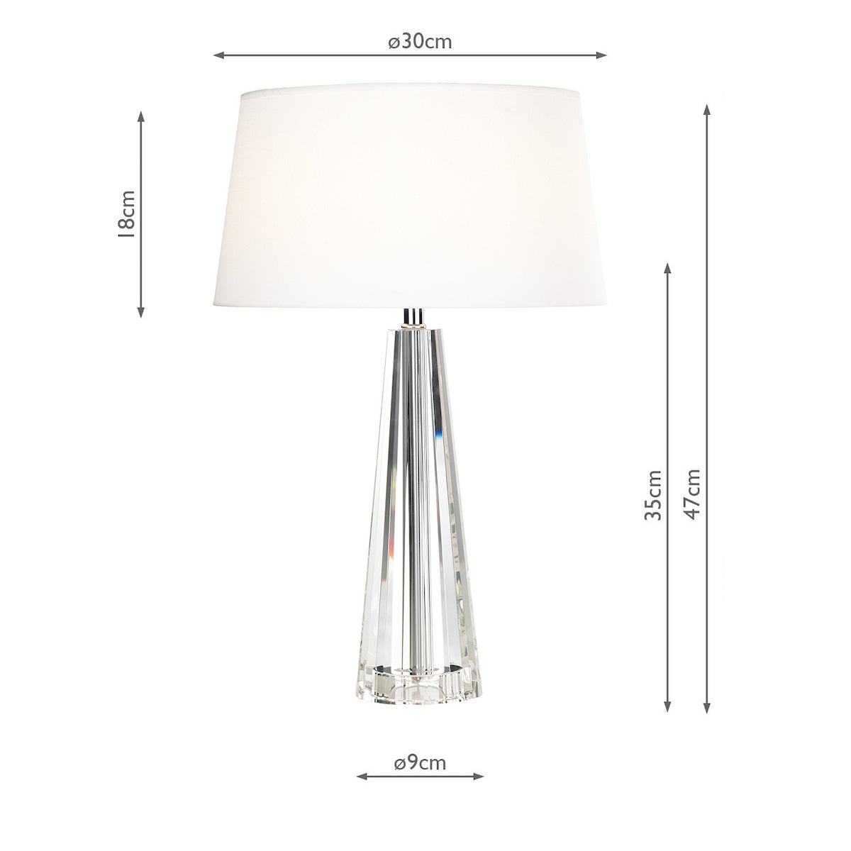 CYPRUS TAPERED CRYSTAL TABLE LAMP CW SHADE