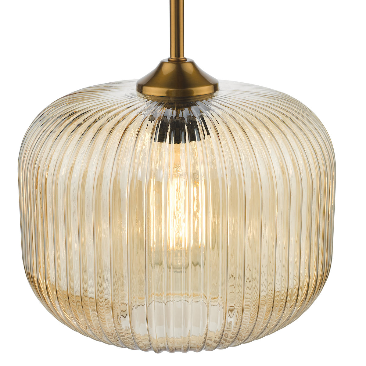 DEMARIUS 1LT PENDANT BRASS AMBER GLASS