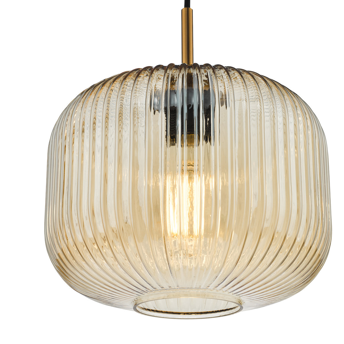 DEMARIUS 1LT PENDANT BRASS AMBER GLASS