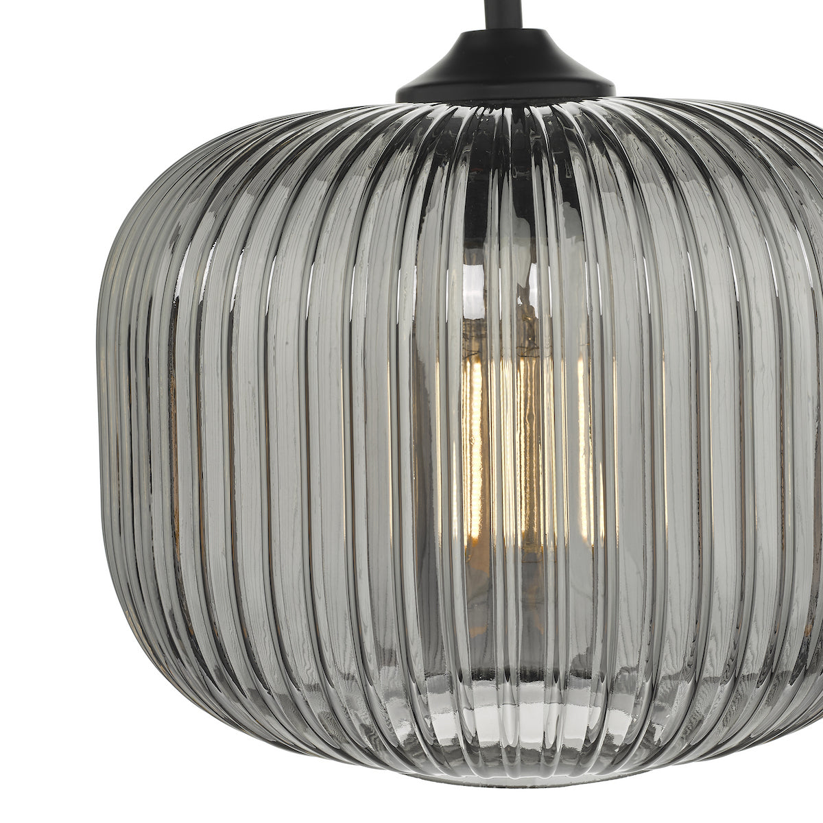 DEMARIUS 1LT PENDANT BLACK SMOKED GLASS