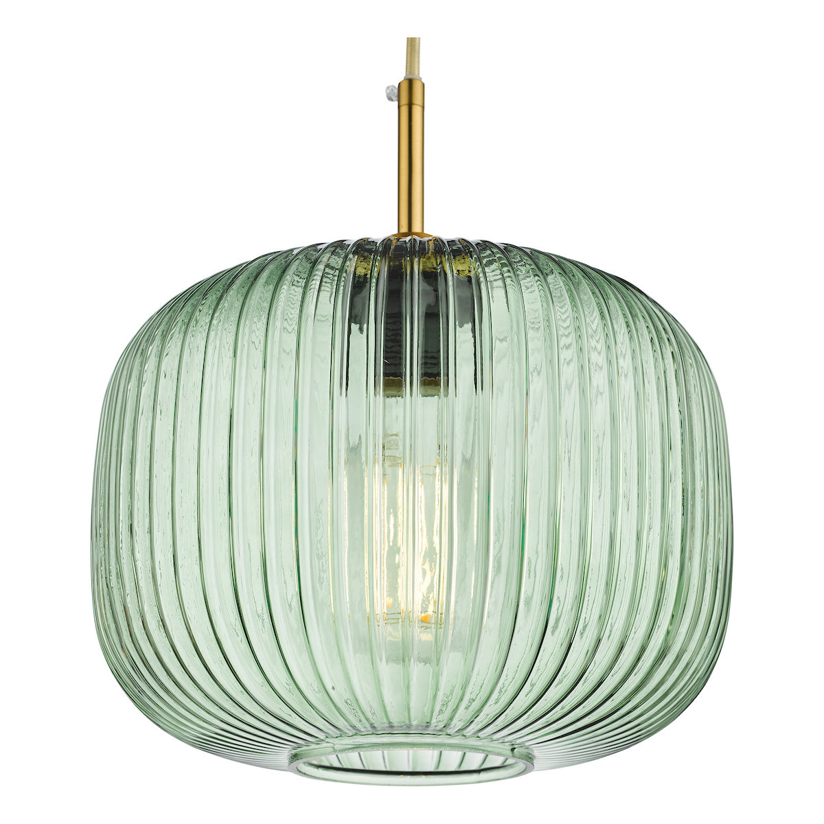 DEMARIUS 1LT PENDANT GREEN GLASS AND BRONZE